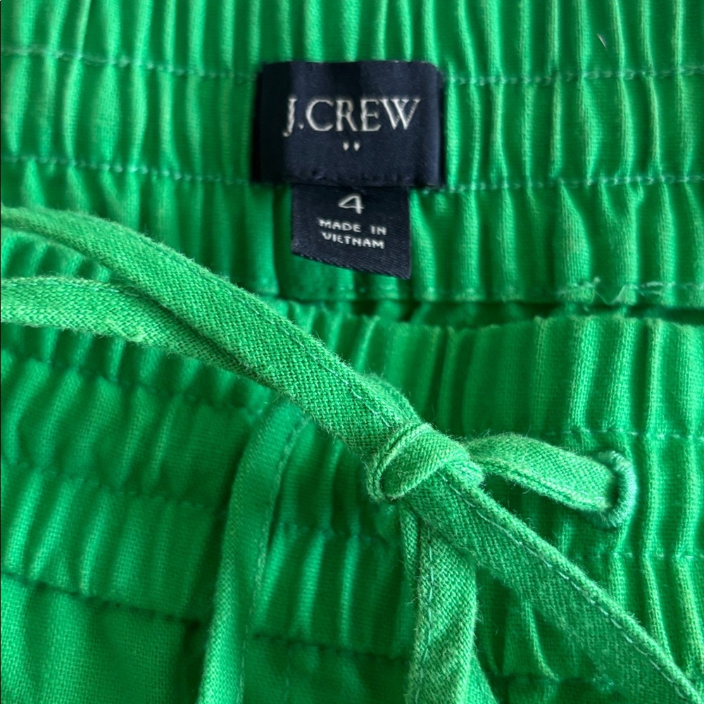 J.Crew Kelly Green Linen Cotton Blend Pants Size 4 Like New Small Cottagecore - Picture 3 of 6